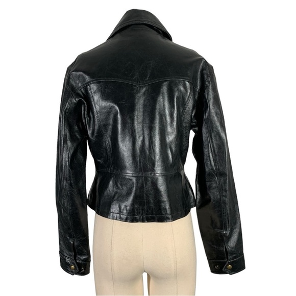 Vintage Pioneer Wear Leather Jacket Black Size Medium - Picture 4 of 14